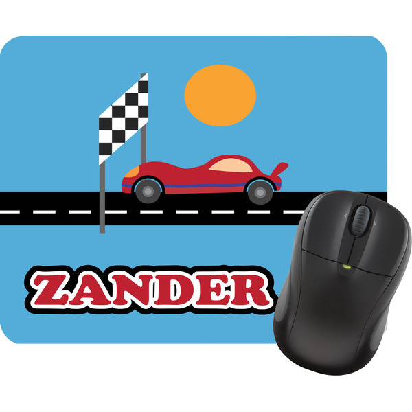 Custom Race Car Rectangular Mouse Pad (Personalized)