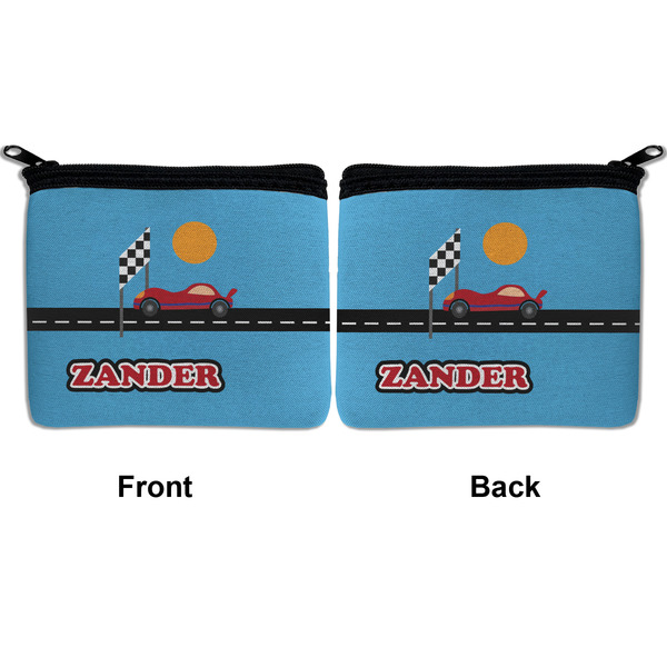 Race Car Neoprene Coin Purse - Front & Back (APPROVAL)