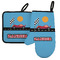 Race Car Left Oven Mitt & Pot Holder Set w/ Name or Text