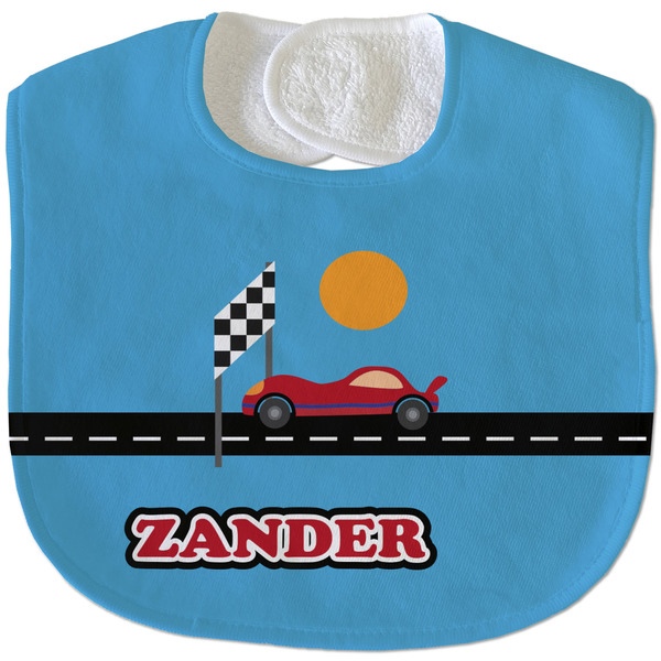 Race Car New Baby Bib - Closed and Folded