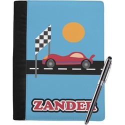 Race Car Notebook Padfolio - Large w/ Name or Text