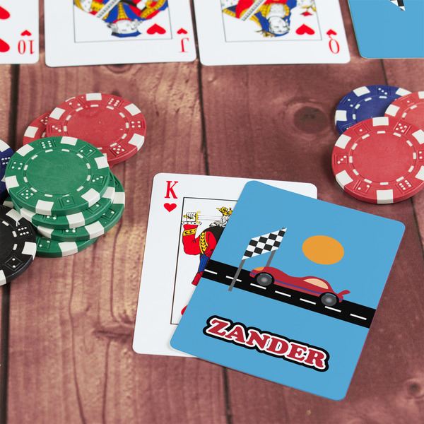 Race Car On Table with Poker Chips
