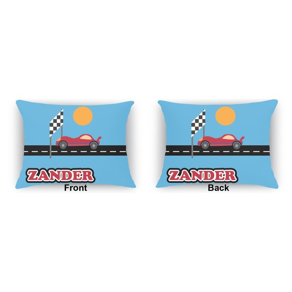 Race Car  Outdoor Rectangular Throw Pillow (Front and Back)