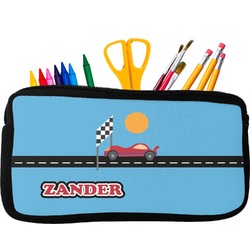 Race Car Neoprene Pencil Case - Small w/ Name or Text