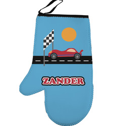 Race Car Left Oven Mitt (Personalized)