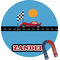 Race Car Round Fridge Magnet (Personalized)