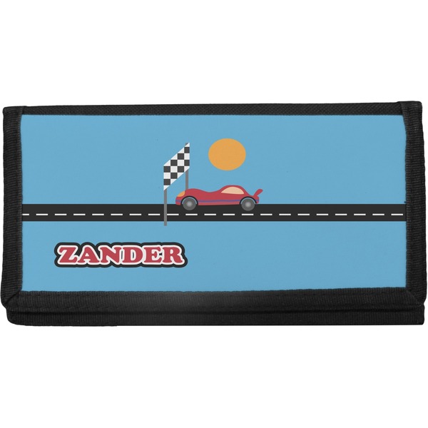 Custom Race Car Canvas Checkbook Cover (Personalized)