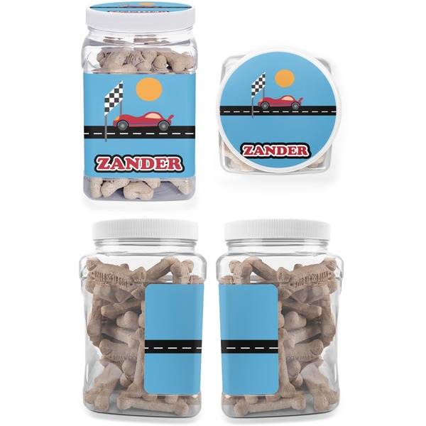 Race Car Pet Treat Jar - Multiple Angles