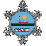 Race Car Vintage Snowflake Ornament (Personalized)