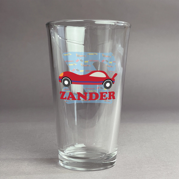 Custom Race Car Pint Glass - Full Color Logo (Personalized)
