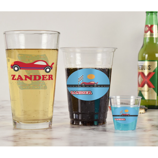 Race Car Pint Glass - Two Content - In Context