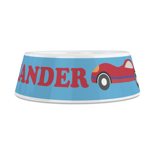 Race Car Plastic Dog Bowls - Medium - FRONT