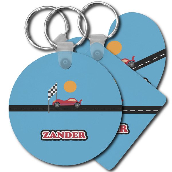 Custom Race Car Plastic Keychain (Personalized)