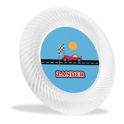 Race Car Plastic Party Dinner Plate - 10" (Personalized)