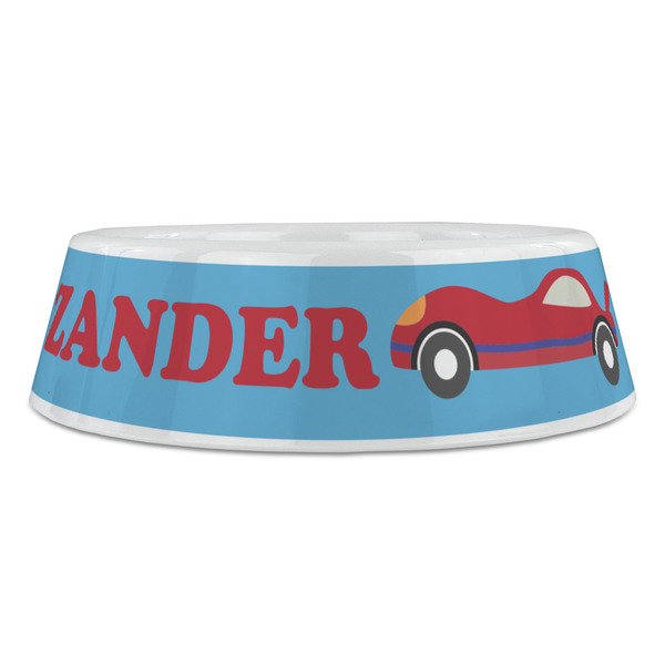 Race Car Plastic Pet Bowls - Large - FRONT