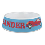 Race Car Plastic Dog Bowl - Large (Personalized)