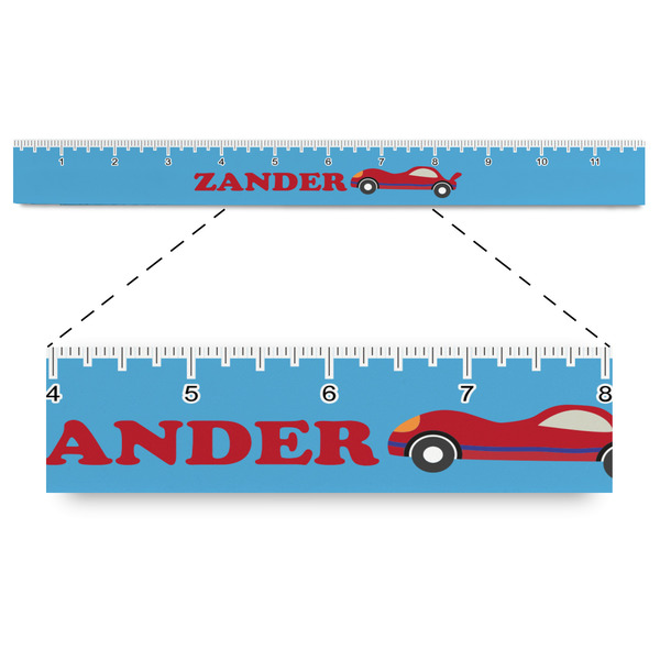Custom Race Car Plastic Ruler - 12" (Personalized)