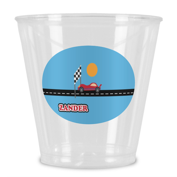 Custom Race Car Plastic Shot Glass (Personalized)