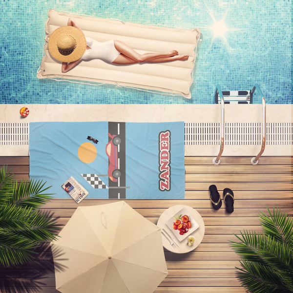 Race Car Pool Towel Lifestyle