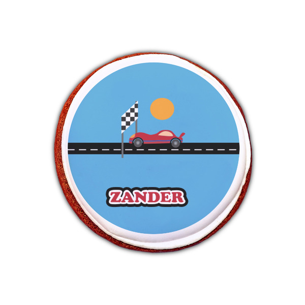Race Car Printed Icing Circle - XSmall - On Cookie