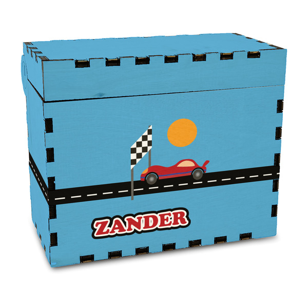 Custom Race Car Wood Recipe Box - Full Color Print (Personalized)