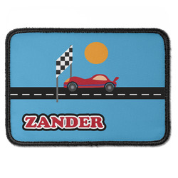 Race Car Iron On Rectangle Patch w/ Name or Text