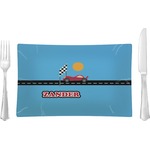 Race Car Rectangular Glass Lunch / Dinner Plate - Single or Set (Personalized)