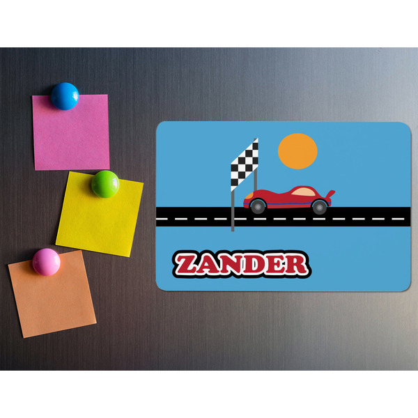 Race Car Rectangular Fridge Magnet - LIFESTYLE