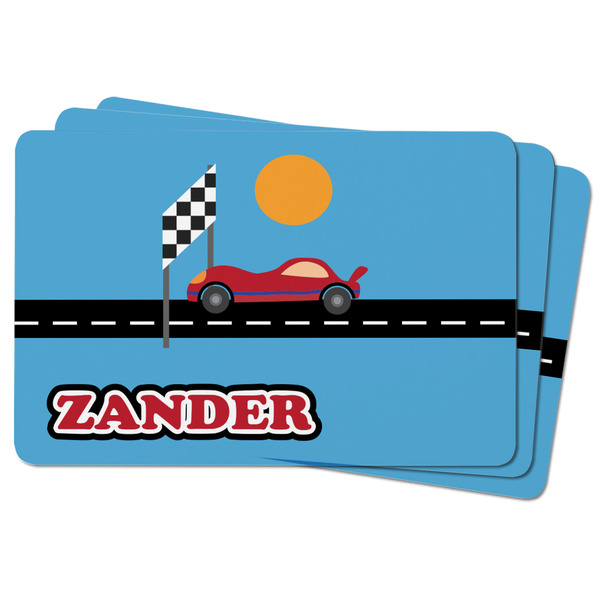 Race Car Rectangular Fridge Magnet - THREE