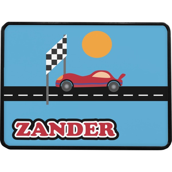 Race Car Rectangular Trailer Hitch Cover (Personalized)