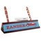 Race Car Red Mahogany Nameplates with Business Card Holder - Angle