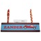 Race Car Red Mahogany Nameplates with Business Card Holder - Straight