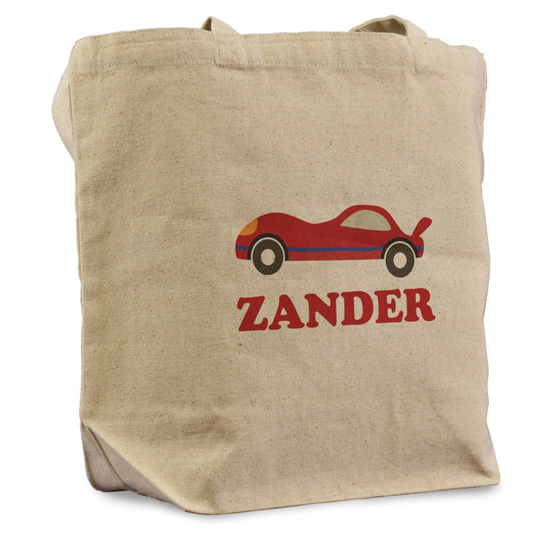 Custom Race Car Reusable Cotton Grocery Bag (Personalized)