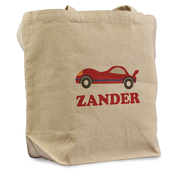 Custom Race Car Reusable Cotton Grocery Bag - Single (Personalized)