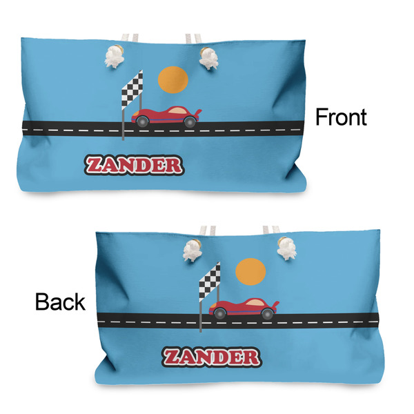Race Car Large Rope Tote - From & Back View
