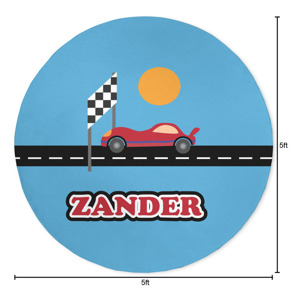 Race Car Round Area Rug - Size