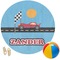 Race Car Round Beach Towel (Personalized)