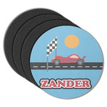 Race Car Round Rubber Backed Coasters - Set of 4 (Personalized)