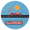 Race Car Round Rubber Backed Coaster (Personalized)