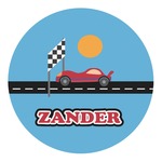 Race Car Round Decal - Small (Personalized)