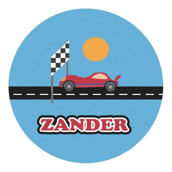 Custom Race Car Round Decal - Small (Personalized)