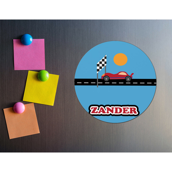 Race Car Round Fridge Magnet - LIFESTYLE