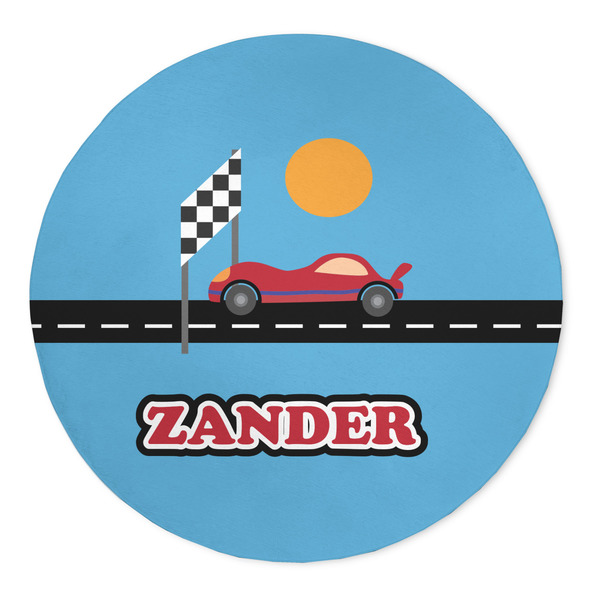 Custom Race Car 5' Round Indoor Area Rug (Personalized)