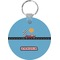 Race Car Round Plastic Keychain (Personalized)