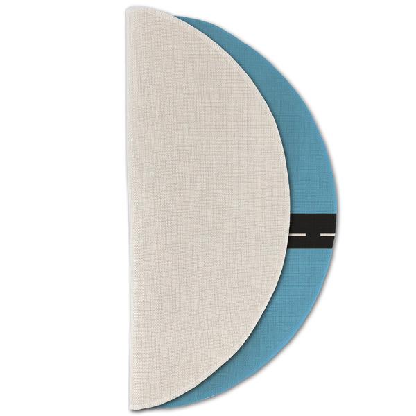 Race Car Round Linen Placemats - HALF FOLDED (single sided)