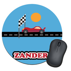 Race Car Round Mouse Pad (Personalized)