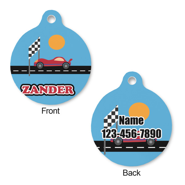 Race Car Round Pet ID Tag - Large - Approval