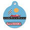 Race Car Round Pet ID Tag - Large - Front