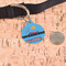 Race Car Round Pet ID Tag - Large - In Context