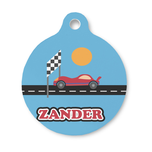 Custom Race Car Round Pet ID Tag - Small (Personalized)